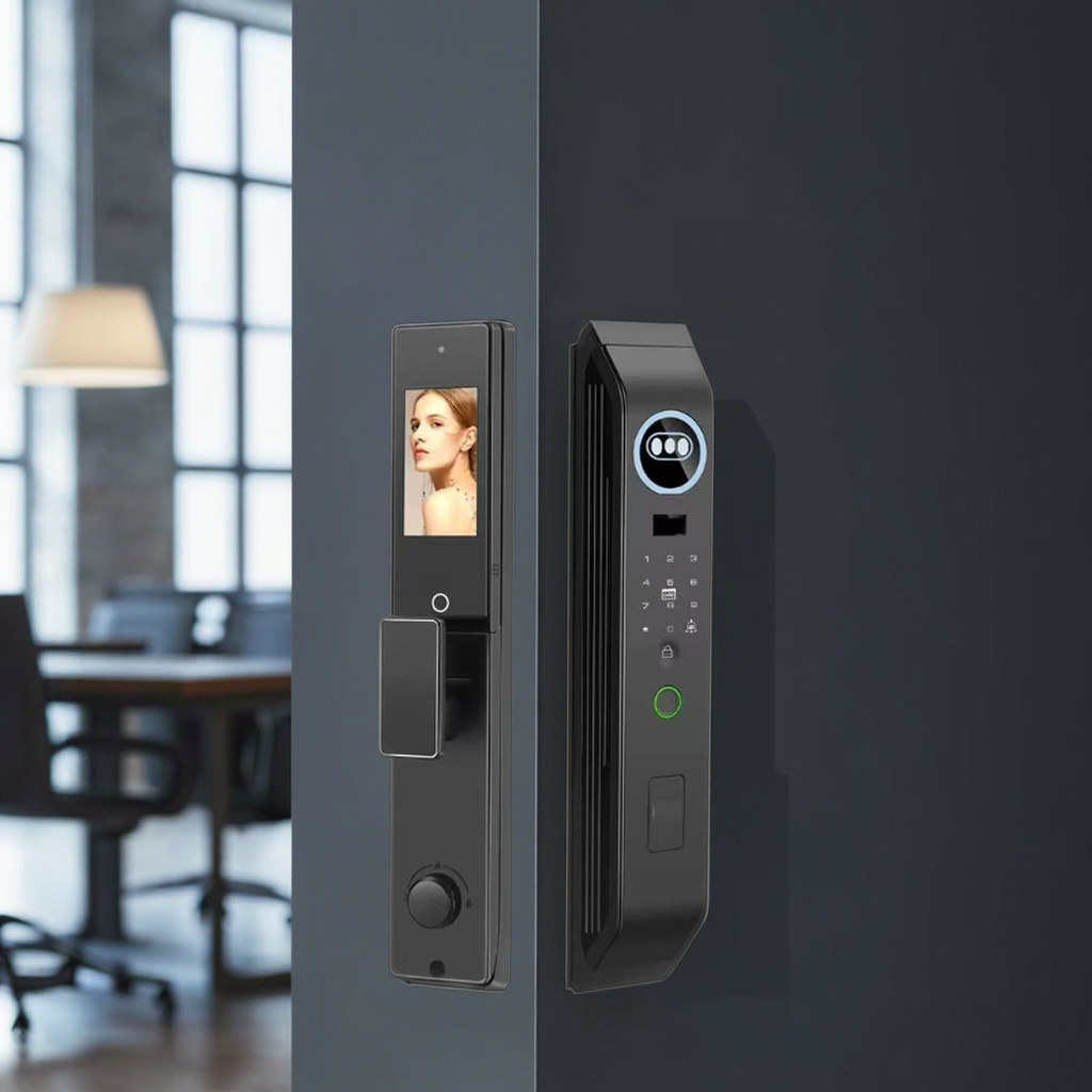 3D Face Palm Vein Recognition Fingerprint Remote Unlock WeChat Temp Code Anti-Theft Cloud Aluminum Alloy Smart Electronic Steel