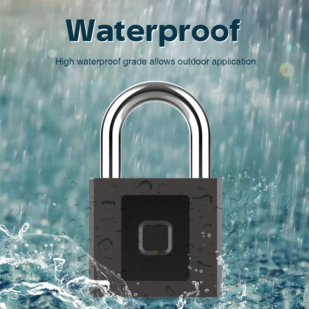 High Quality Smart Small Padlocks with Fingerprint Metal Waterproof Smart Padlock Finger Print Pad Locks YL-P9BF
