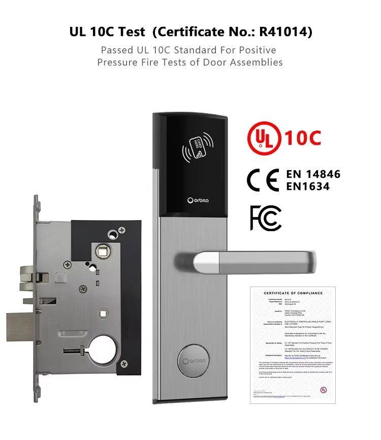 Reliable 75mm Digital Lock ANSI Mortise RFID Card Smart Hotel Door Lock Keyless Stainless Steel for Aluminum Door Aluminum Door Lock