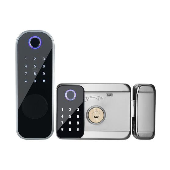 WiFi Bluetooth Security Key Remote APP Fingerprint Password Rim Smart Door Lock