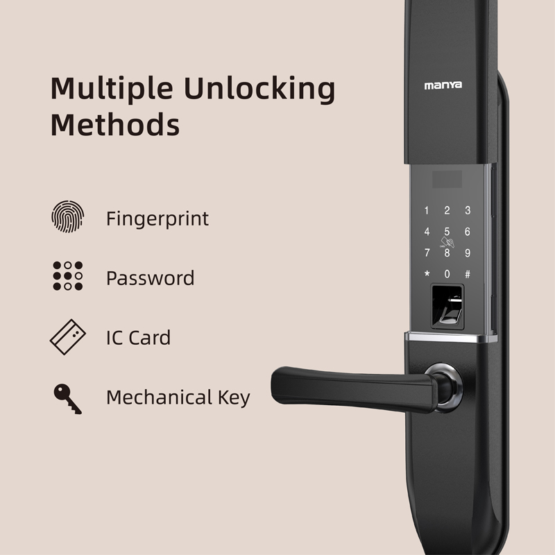 Smart Home Aluminum Door Keyless Entry Lock Zinc Alloy Fingerprint Handle Digital Electronic Control Safety Fingerprint Lock