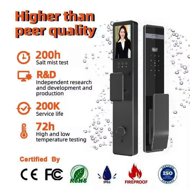 3D Face&amp;Palm Vein Recognition Tuya Smart Lock Door Fully Automatic Electronic Digital Biometric Fingerprint Smart Home Door Lock