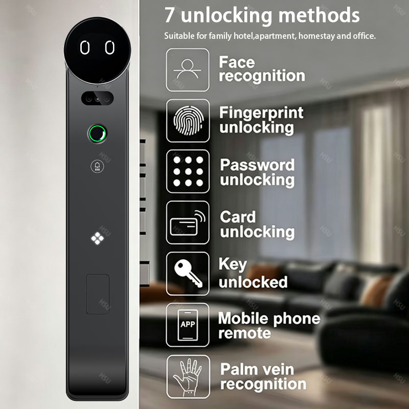 3D Face Recognition Smart Home Door Lock Tuya Wifi Smart Fingerprint Cerradura Inteligente Digital Safe Door With Camera Lock