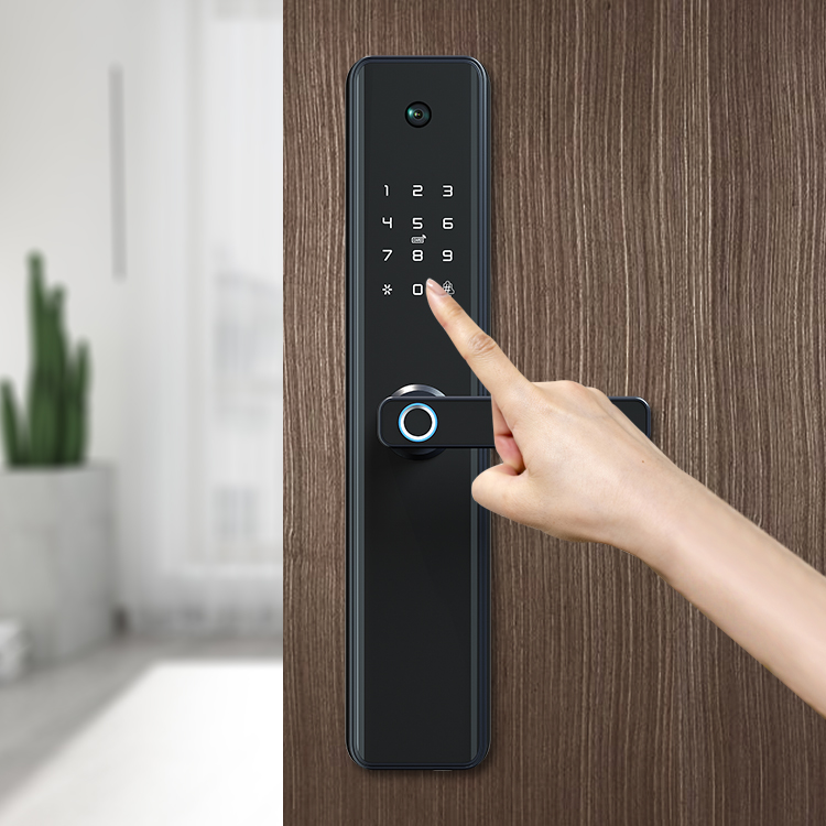 More Popular Keyless Entry Digital Fingerprint Password Tuya App Wifi Smart Door Lock With Camera for Apartment Room