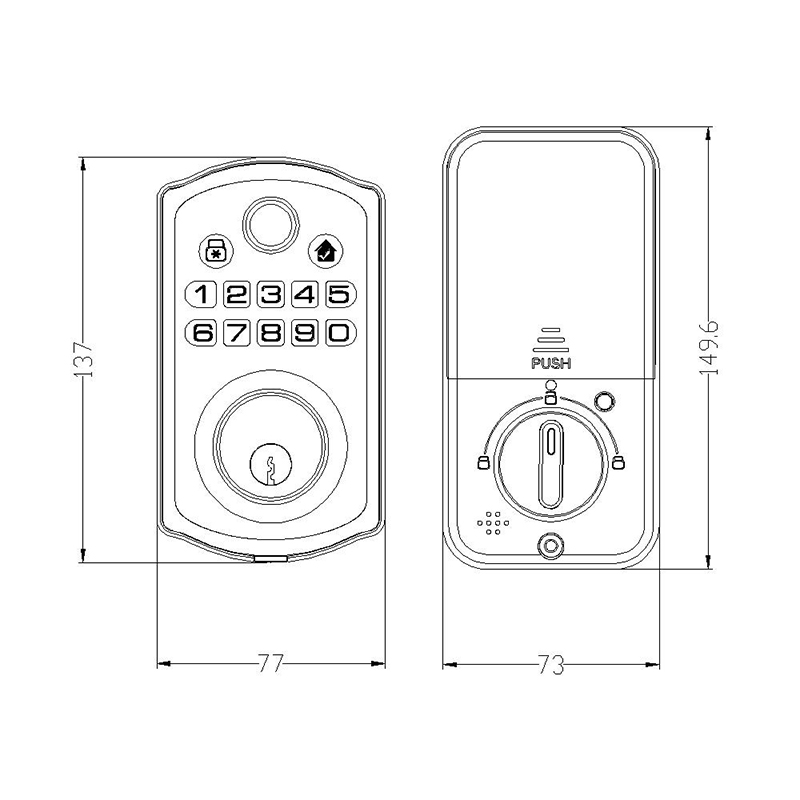 CDONLOCK CD301 Biometric Smart Lock for Steel Door APP Aluminum Deadbolt 53 Passwords Fingerprint Recognition Grade C Home