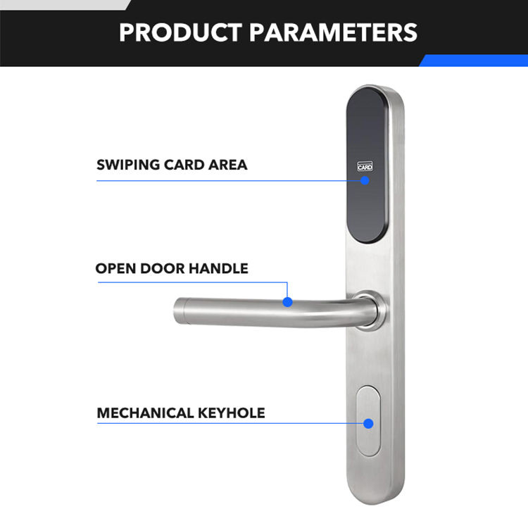 Slim Body Digital MIFARE Card 5-Star High End Stainless Steel CE Certificate Lock for Sliding Door 3585 European-Standard Mortise Hotel Door Card Lock