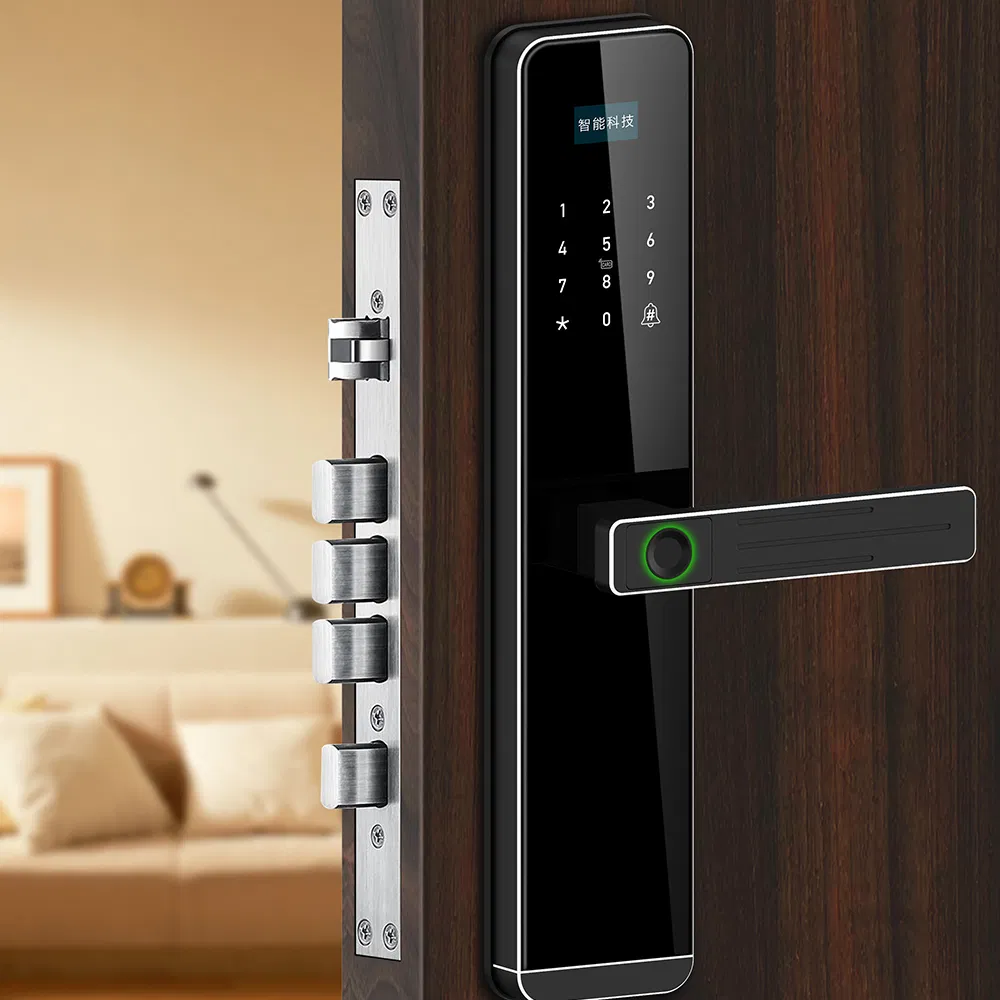 Smart Home Outdoor Gate Door Electric Rim Lock Tuya APP Fingerprint Control Lock