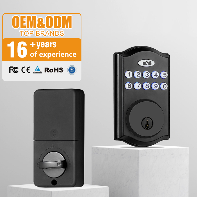 Wholesale Price Aluminum Alloy Black Digital Smart Door Lock Electric Keypad Deadbolt Lock For Aluminum Door Wood Gate