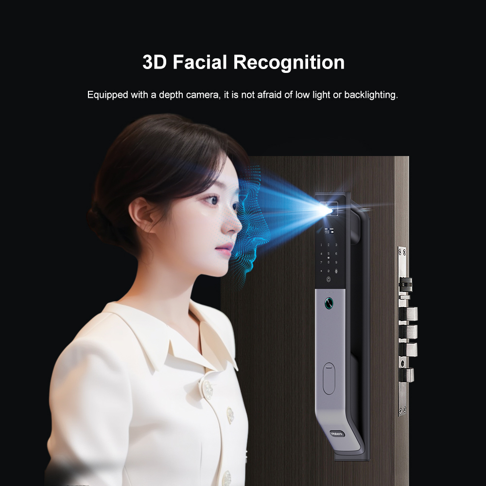 Simple Style Smart Lock Finger Vein Face Recognition Fingerprint Password Card Unlock Aluminum Door Memory Card Home Security