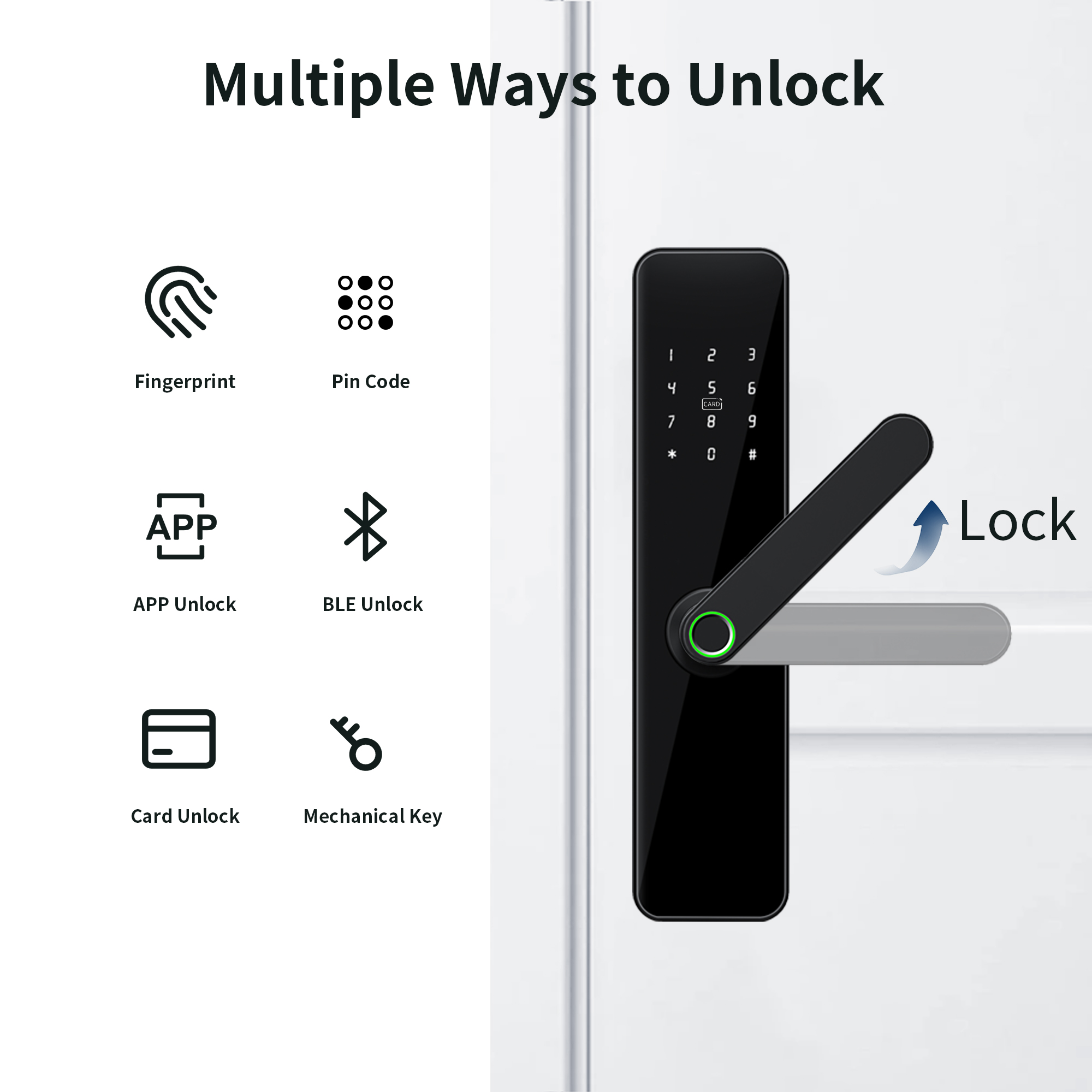 Bluelock Multi-Unlock App Remote Control Keyless Smart Door Lock with Fingerprint Password Unlocking