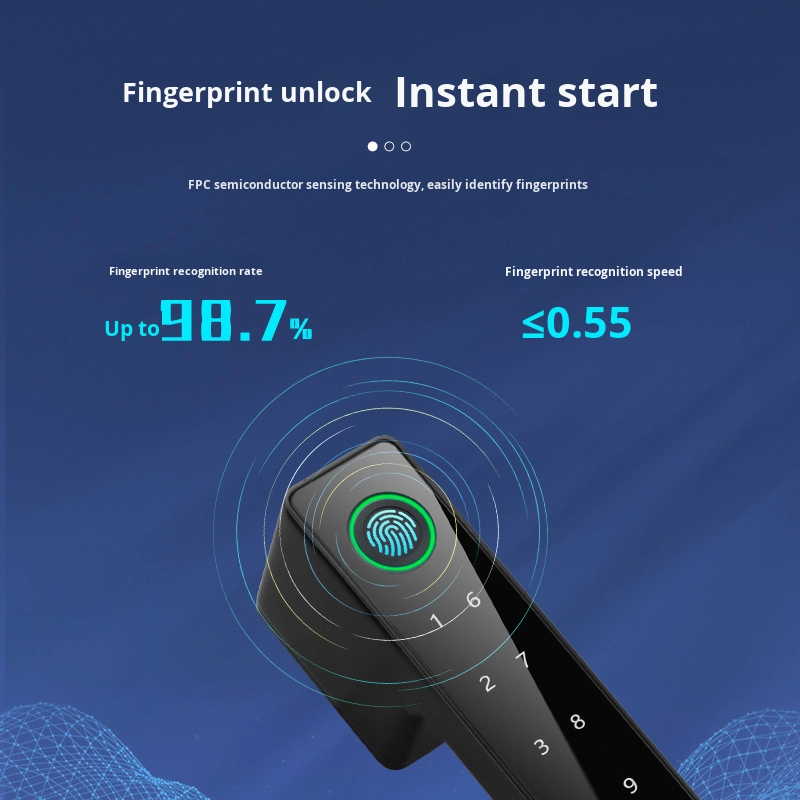 Minimalist Wooden Door Fingerprint &amp; Silent Deadbolt Eco-Lock Smart Lock with Tuya WiFi Cloud Zinc Alloy Security Password Lock