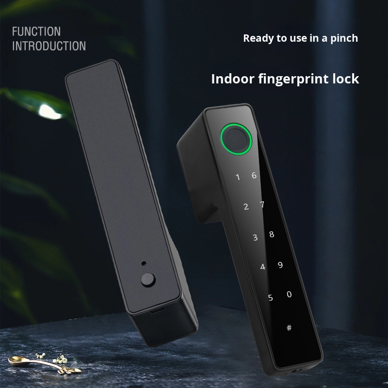 Minimalist Wooden Door Fingerprint &amp; Silent Deadbolt Eco-Lock Smart Lock with Tuya WiFi Cloud Zinc Alloy Security Password Lock