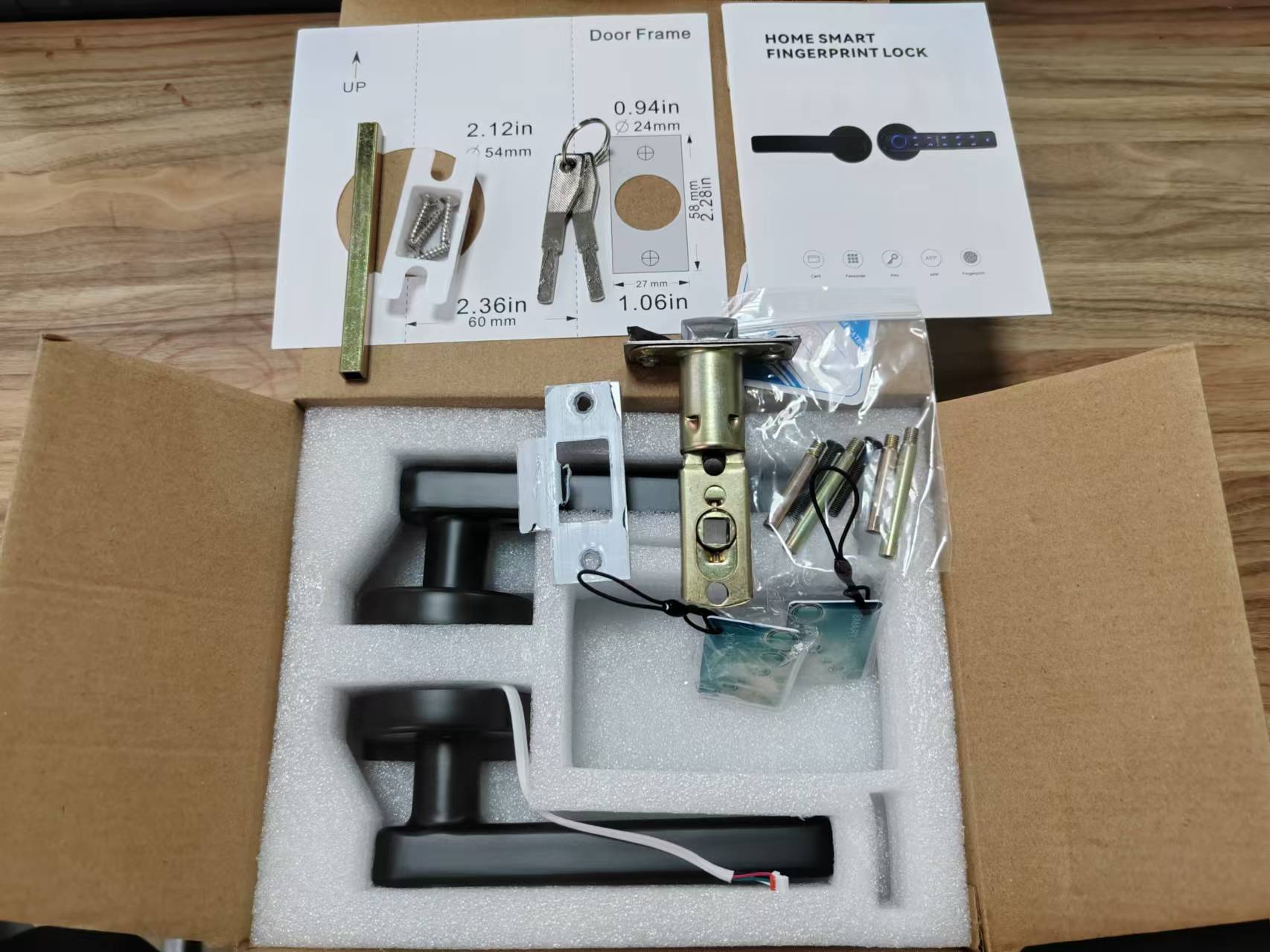 Best Seller Easy Installation APP Management Keypad Smart Door Lock With Handle Fingerprint Door