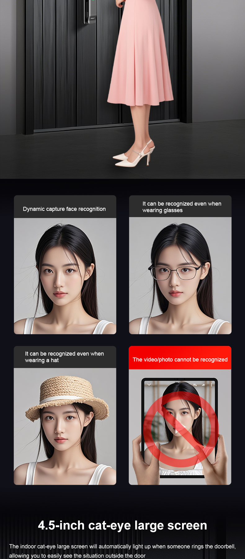 CNC Precision Engraving Smart Lock Palm Vein Face Recognition Hotel Apartment Tuya APP Remote Control Smart Lock