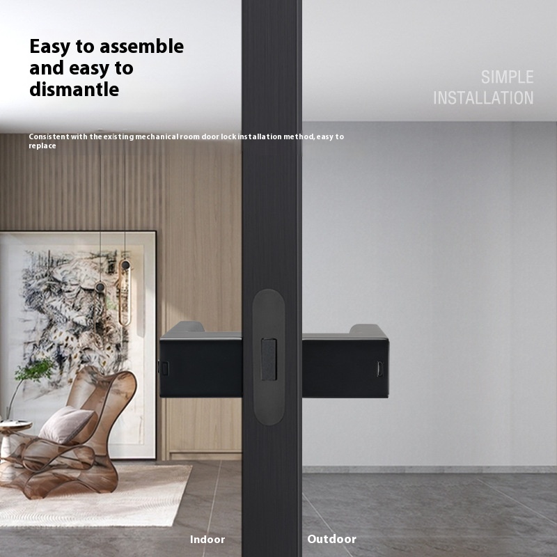 Zinc Alloy Ecological for Bluetooth Smart Lock Minimalist Office Door with Fingerprint Password &amp; Magnetic Lock for Wood Door