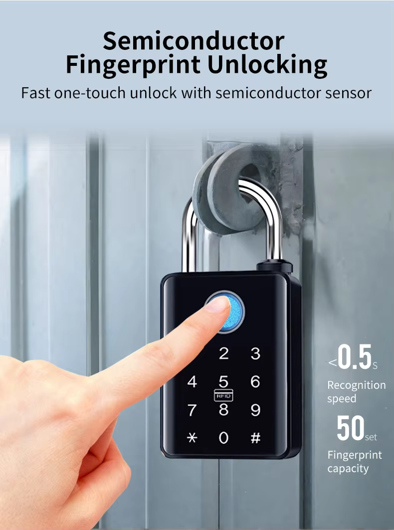 Factory Wholesale Smart Zinc Alloy Fingerprint &amp; Password Keyless Candados Anti-Thief Security Padlock at Cheap Price