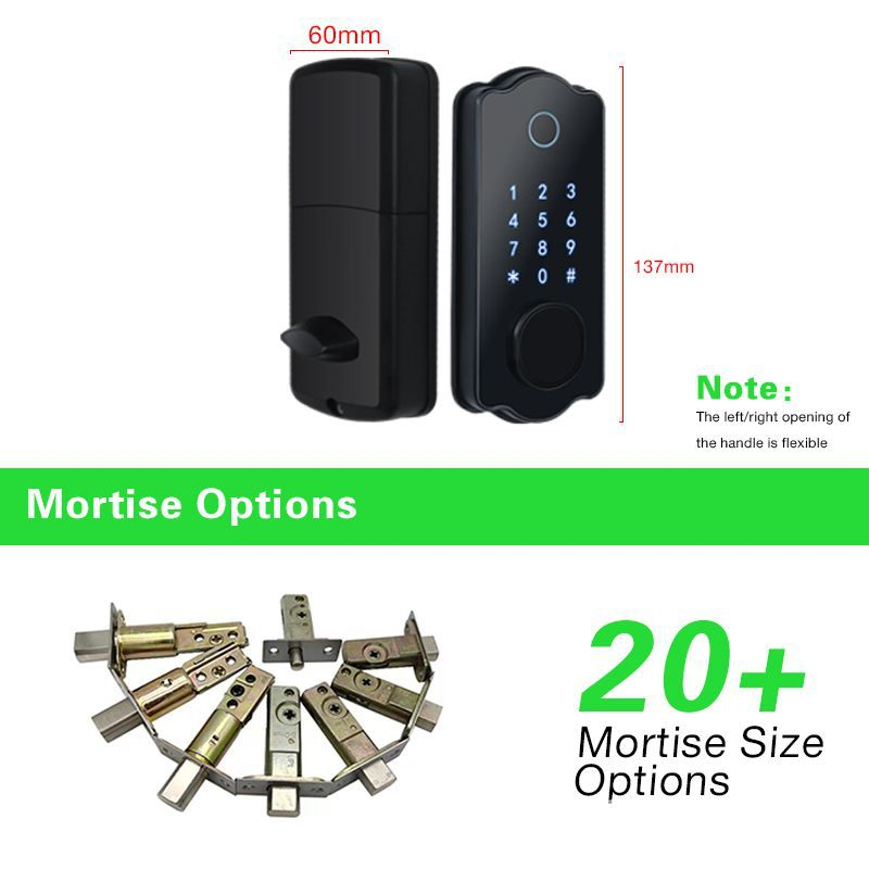 High Security Anti-Peep Code Fingerprint Door Handle WiFi APP Intelligent Digital Smart Door Lock