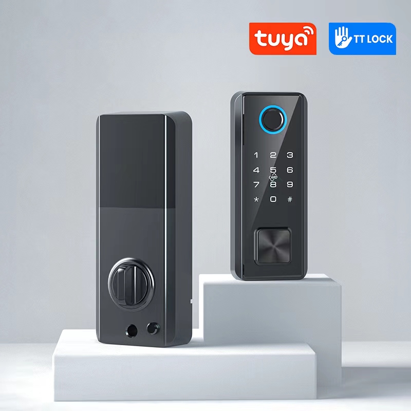Tuya TTlock Fingerprint Smart Lock Automatic Sensor Keypad &amp; Mobile Phone Remote Control Digital Door Lock Aluminum Door