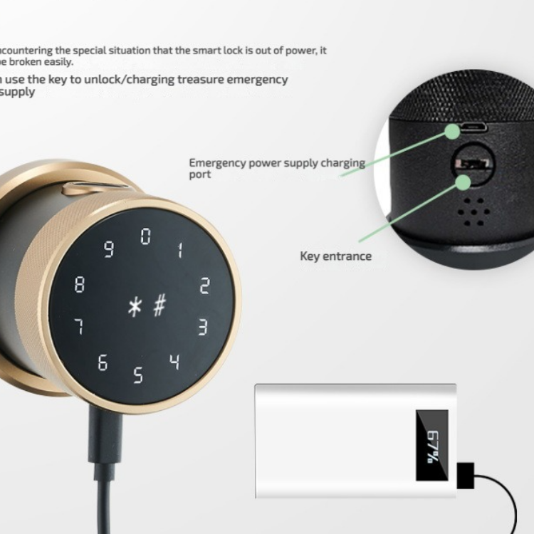 Durable Round Smart Door RFID Card Password Fingerprint Lock Biometric Digital Interior Round Knob TTLock Tuya Smart Lock