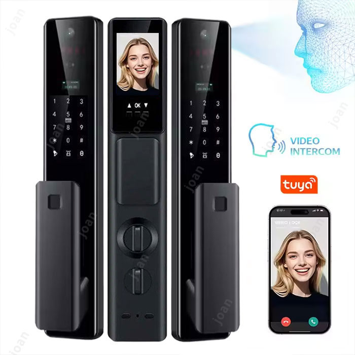 New Wireless Ttlock 6068 Mortise Best Price Intelligent Digital Tuya APP Wireless Mortise Intercom Smart Automatic Door Lock with Camera and Display