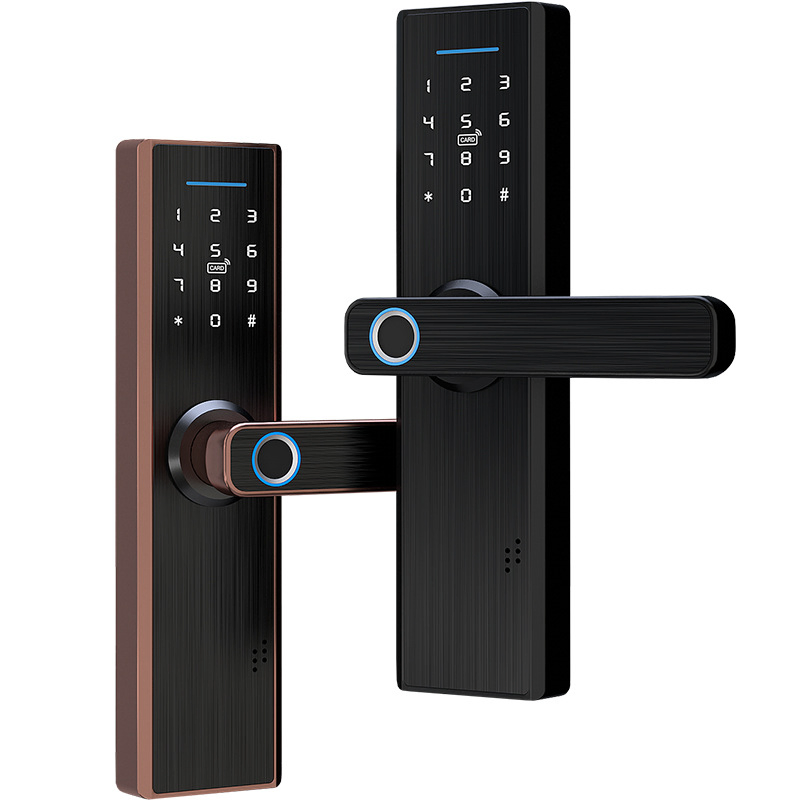Hardware Digital Handle Smart Mortise Security High Quality Aluminum Apartment Fingerprint Wooden Plywood Patio Bathroom Solid Single Leaf Door Lock