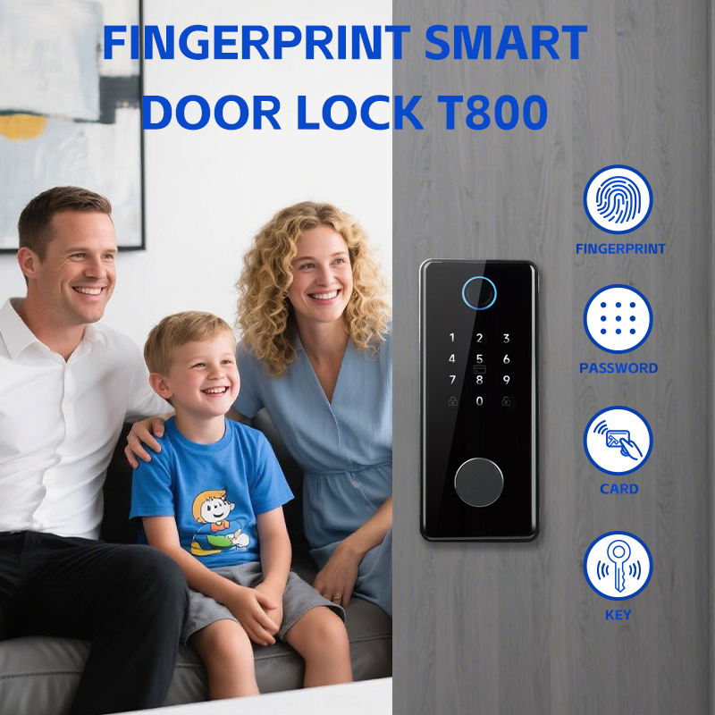 TONYON New Arrival Cerradura Inteligente Biometric Keypad Card Door Intelligent Digital Smart Deadbolt Lock for Home Use Key