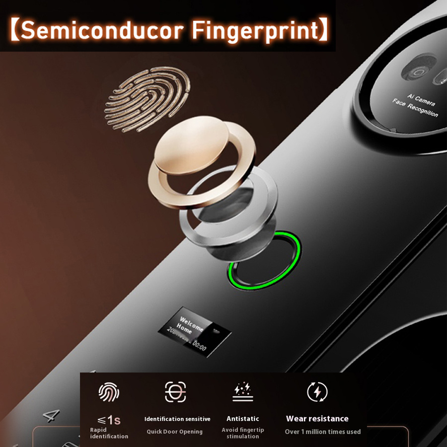 Glomarket Tuya Wifi 3d Face Recongnition Fingerprint Digital Keypad Smart Lock With Video Intercom Function for Door Lock