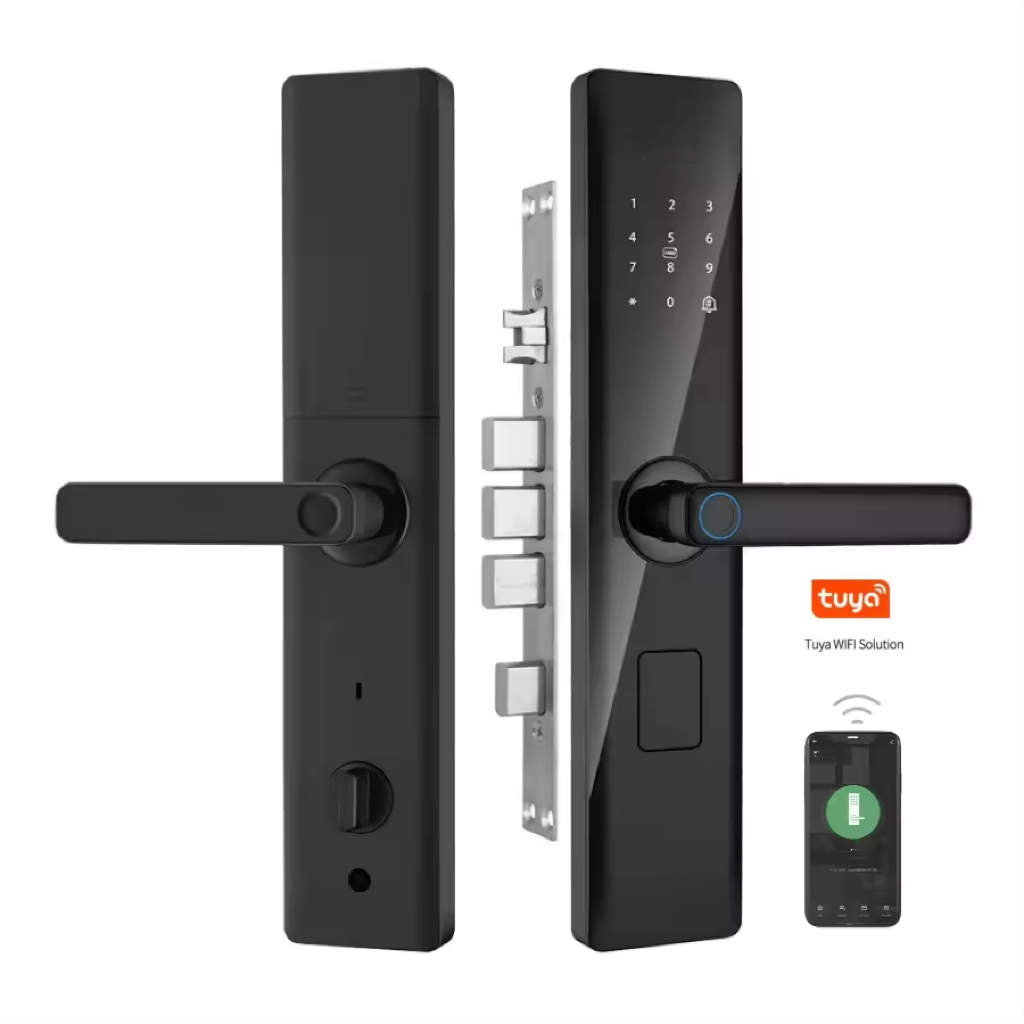 Tuya Smart WiFi Digital Door Lock Code RFID IC Card Smartphone App Unlock Biometric Fingerprint Smart Lock