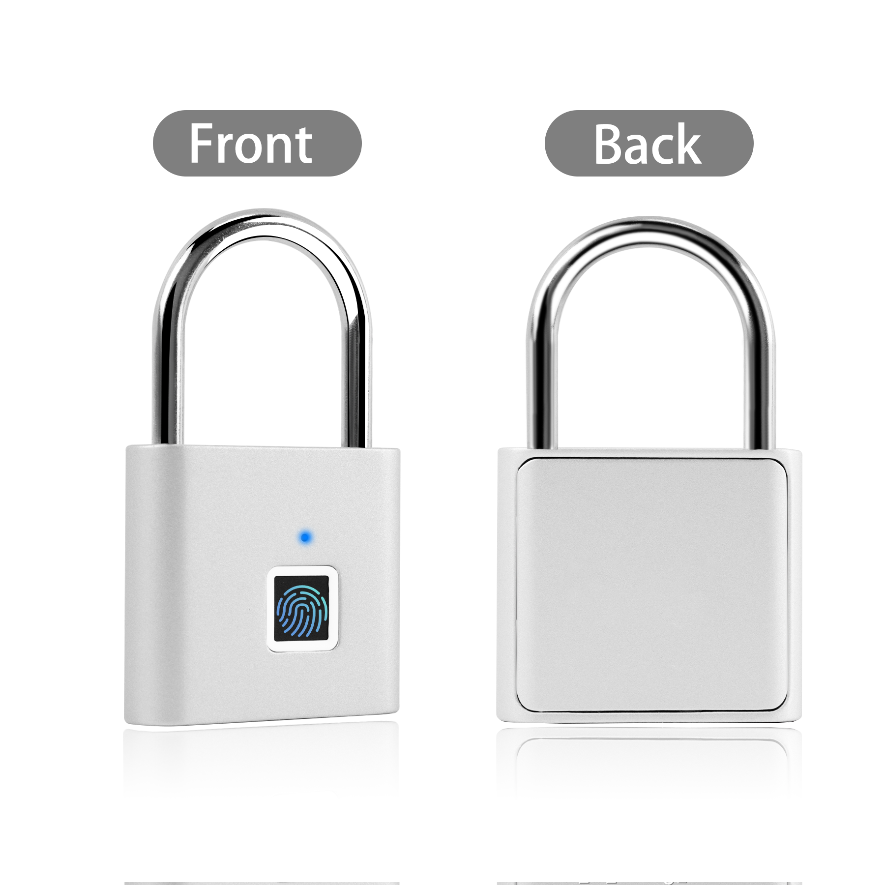 New Wholesale Fingerprint Smart Lock Stainless High Zinc Alloy Door Cabinet Padlock Drawer Durable Outdoor Luggage Smart Lock