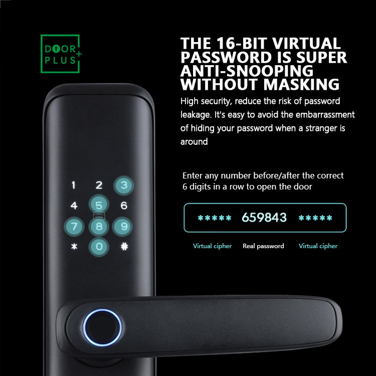 Electronic Smart Fingerprint Keyless Door Lock for Steel/Wood Doors with Tuya App &amp; Cloud Storage Grade a Security