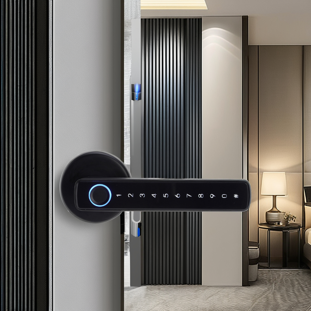 Best Seller Easy Installation APP Management Keypad Smart Door Lock With Handle Fingerprint Door