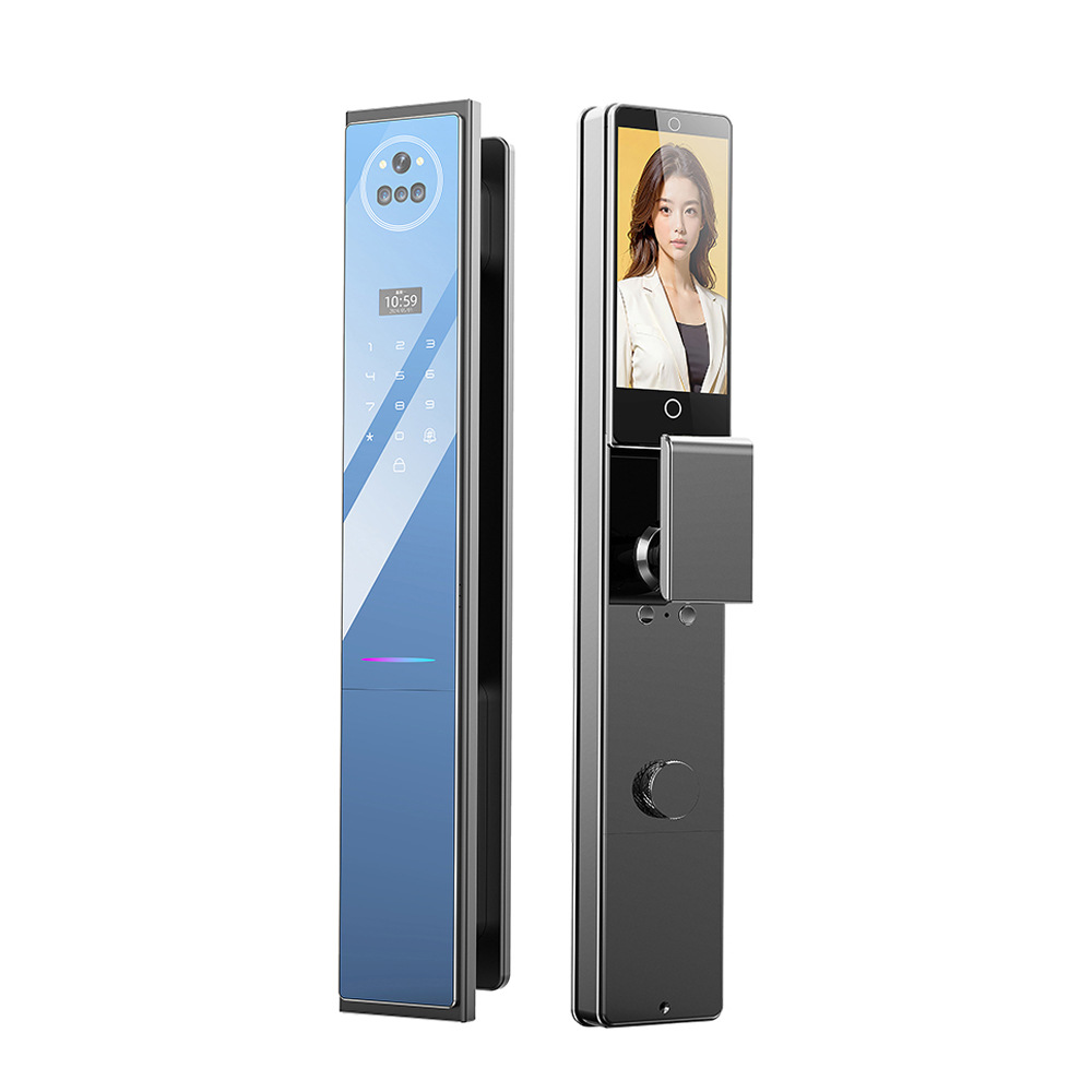3D Face Recognition Smart Door Lock with Video Intercom, Biometric Fingerprint &amp; WiFi App Unlock for Home Security