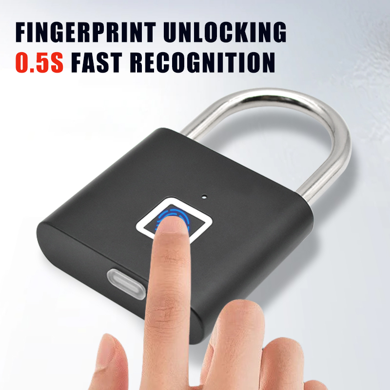 High Cost Performance Zinc Alloy Fingerprint Smart Padlock Cloud Waterproof Outdoor Anti-Pry Safety Lock for Aluminum OEM/ODM
