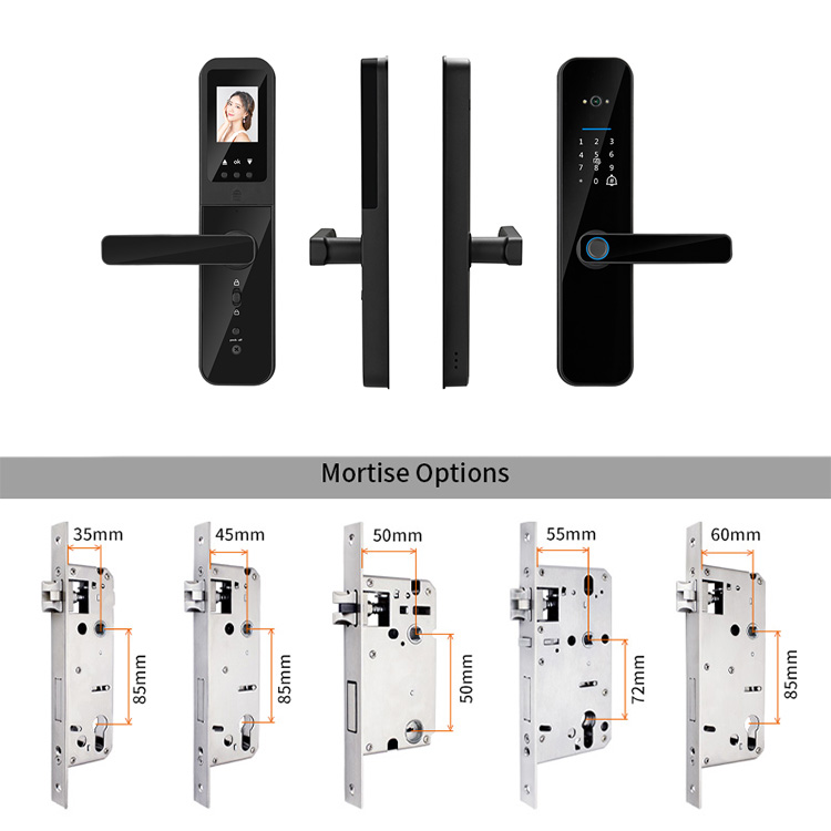 Keyless Electric Smart Lock with Camera Outdoor Tuya Wifi Knob Security Electronic Key Door Locks Fingerprint Handle House