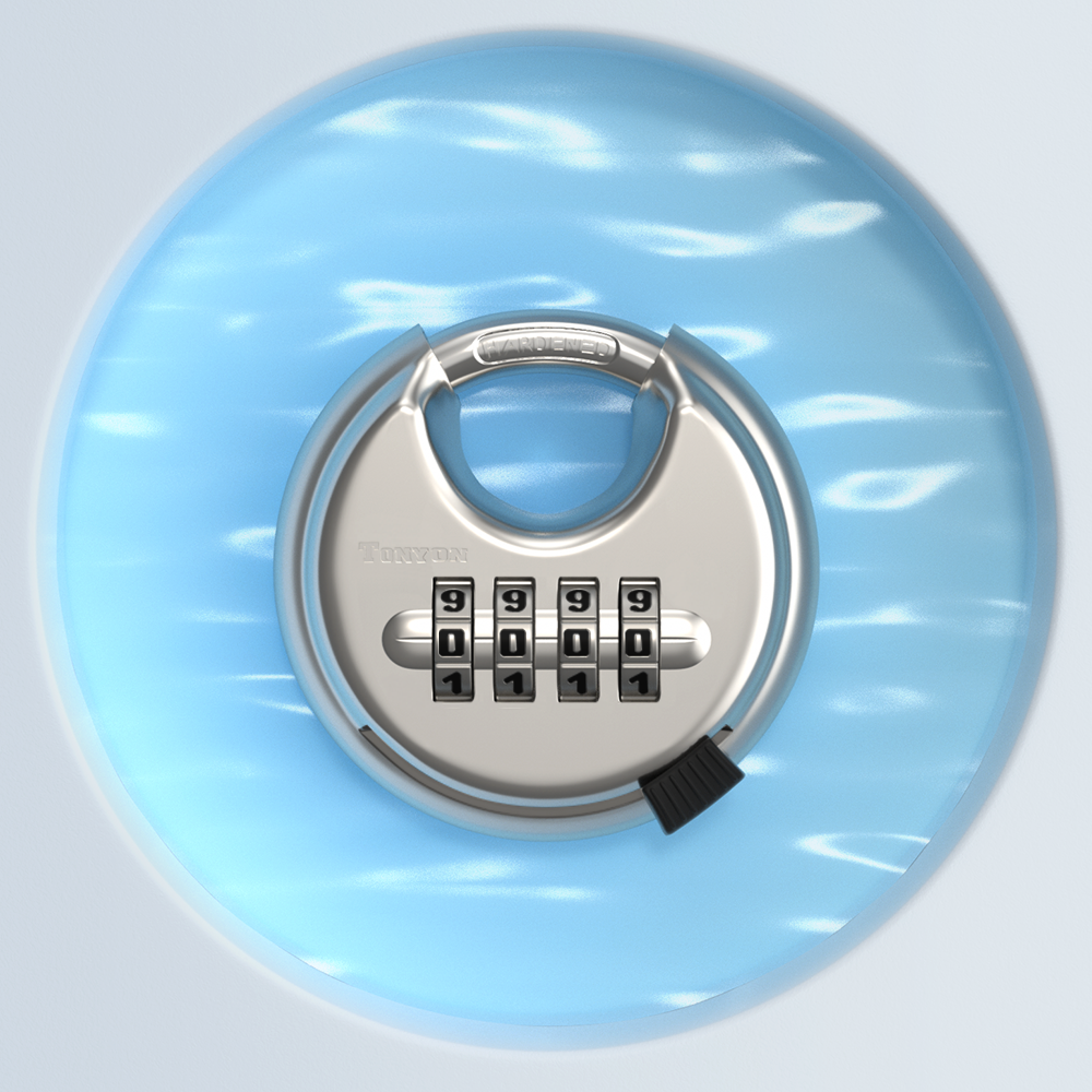 Tonyon Factory High Quality Customized Wholesale 4 Digits Password Disc Padlock With Key Padlocks