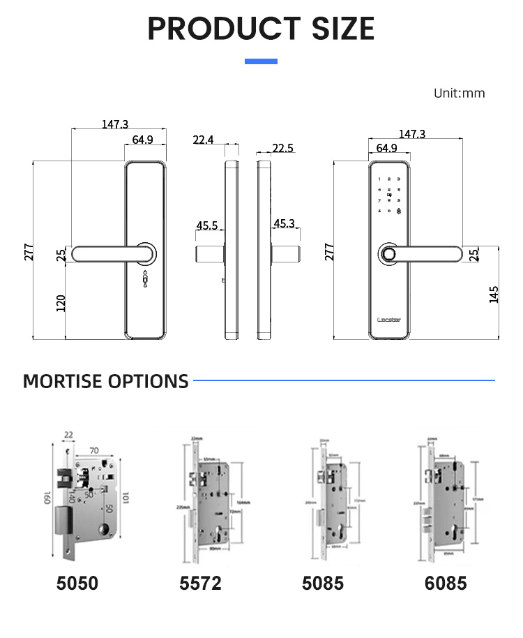 Locstar Security Free Shipping Airbnb Home Cerradura Digital Gold Color Smart Door Lock Work with Alexa for Apartment Buildings