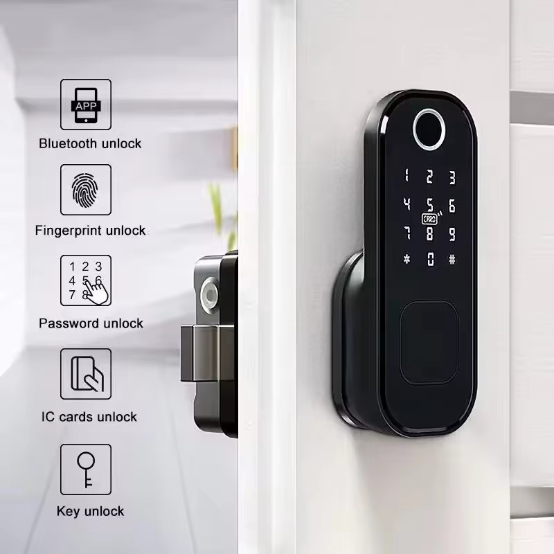 S812 Smart Lock APP Waterproof Tt Lock Electric Intelligent Digital Electronic Biometric Fingerprint Smart Rim Door Lock
