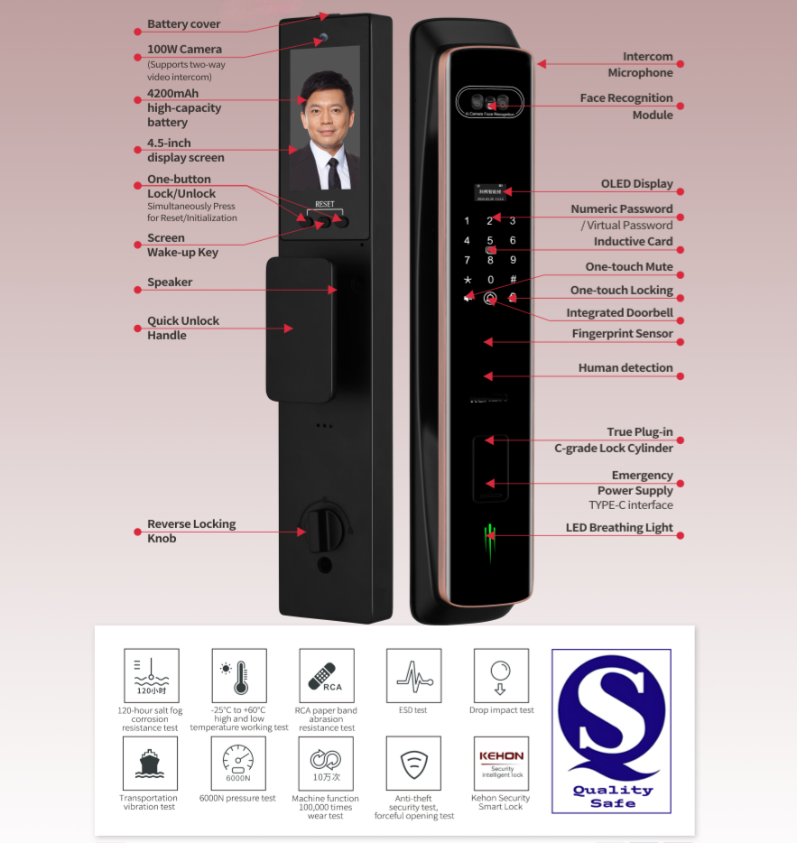 V7R TUYA APP Remotely Controls the Single-camera Facial Recognition Smart Lock.