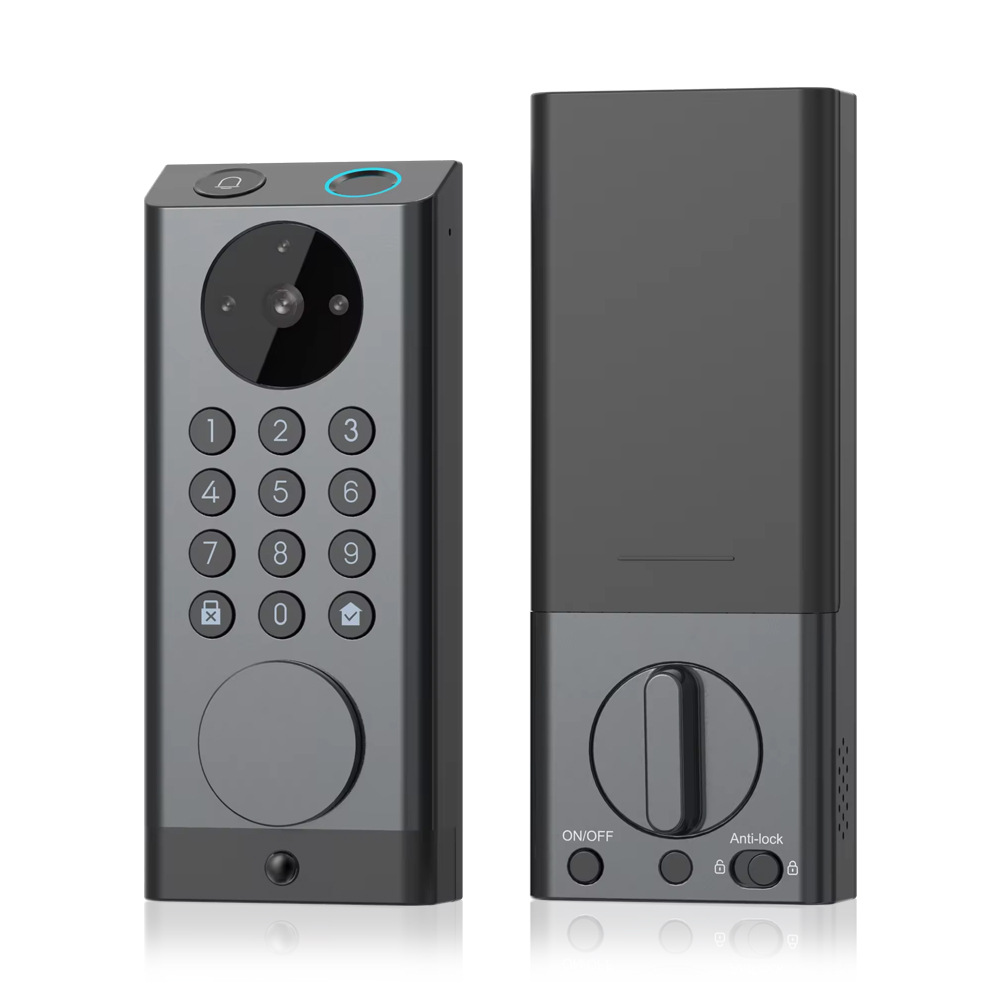 IP68 Waterproof Camera Video Intercom Smart Deadbolt Door Lock Tuya Wifi Alexa Doorbell Fingerprint NFC Code Digital Door Lock