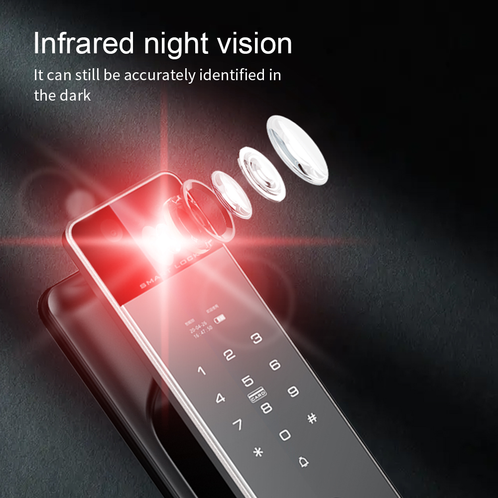 New Waterproof Smart Lock 3D Facial Biometric Recognition Fingerprint Password Keyless Entry Villa Anti-theft Door Lock