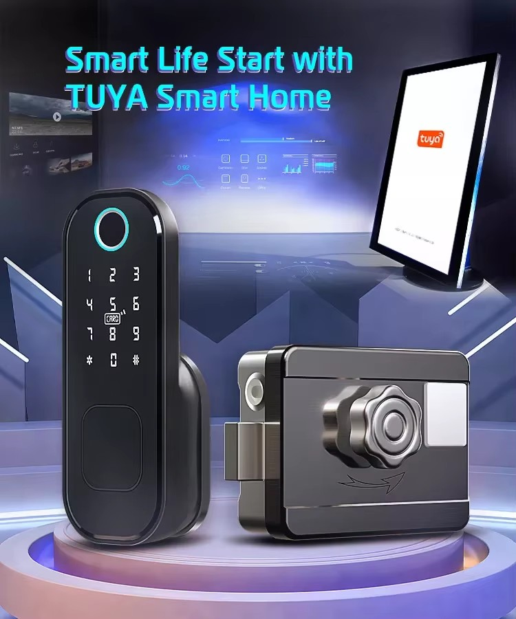 S812 Smart Lock APP Waterproof Tt Lock Electric Intelligent Digital Electronic Biometric Fingerprint Smart Rim Door Lock