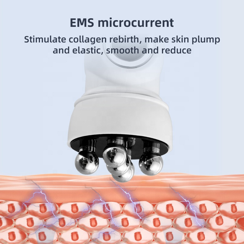 Professional Home Facial Microcurrent Skin Lifting Tightening Electric Roller Ball Massager Face Lifting Beauty Device Rotator