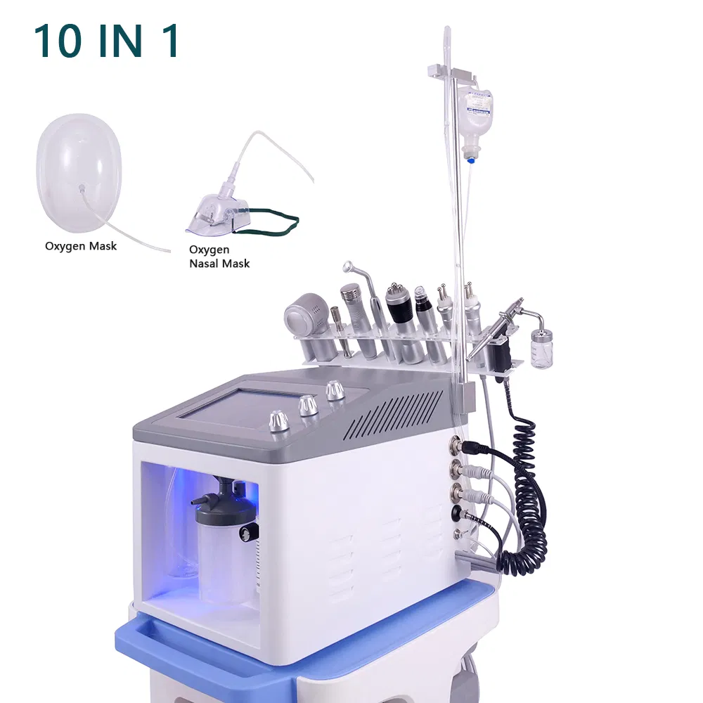 10 in 1 Water Oxygen Small Bubbles Facial Beauty Machine Diamond Dermabrasion Skin Care Device