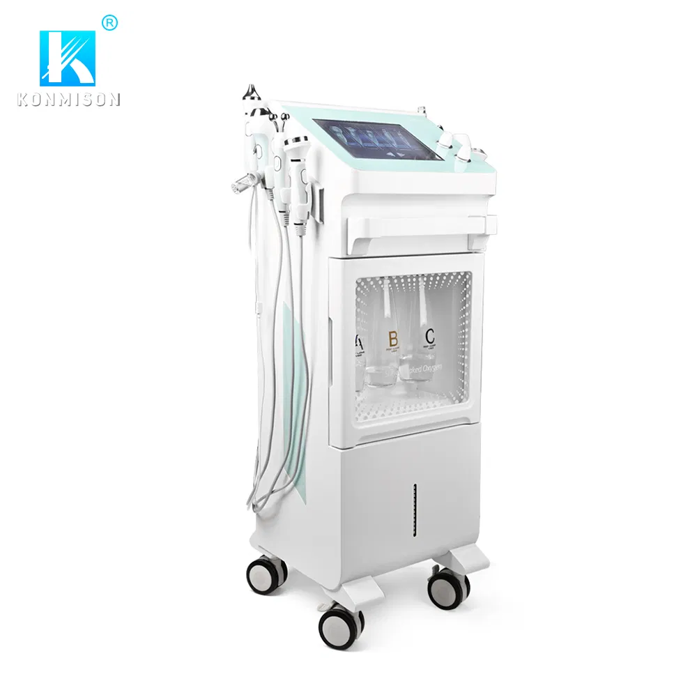 2022 Professional 8 in 1 Facial Oxygen Hydrodermabrasion Skin Deep Cleaning Vertical Microdermabrasion Machine