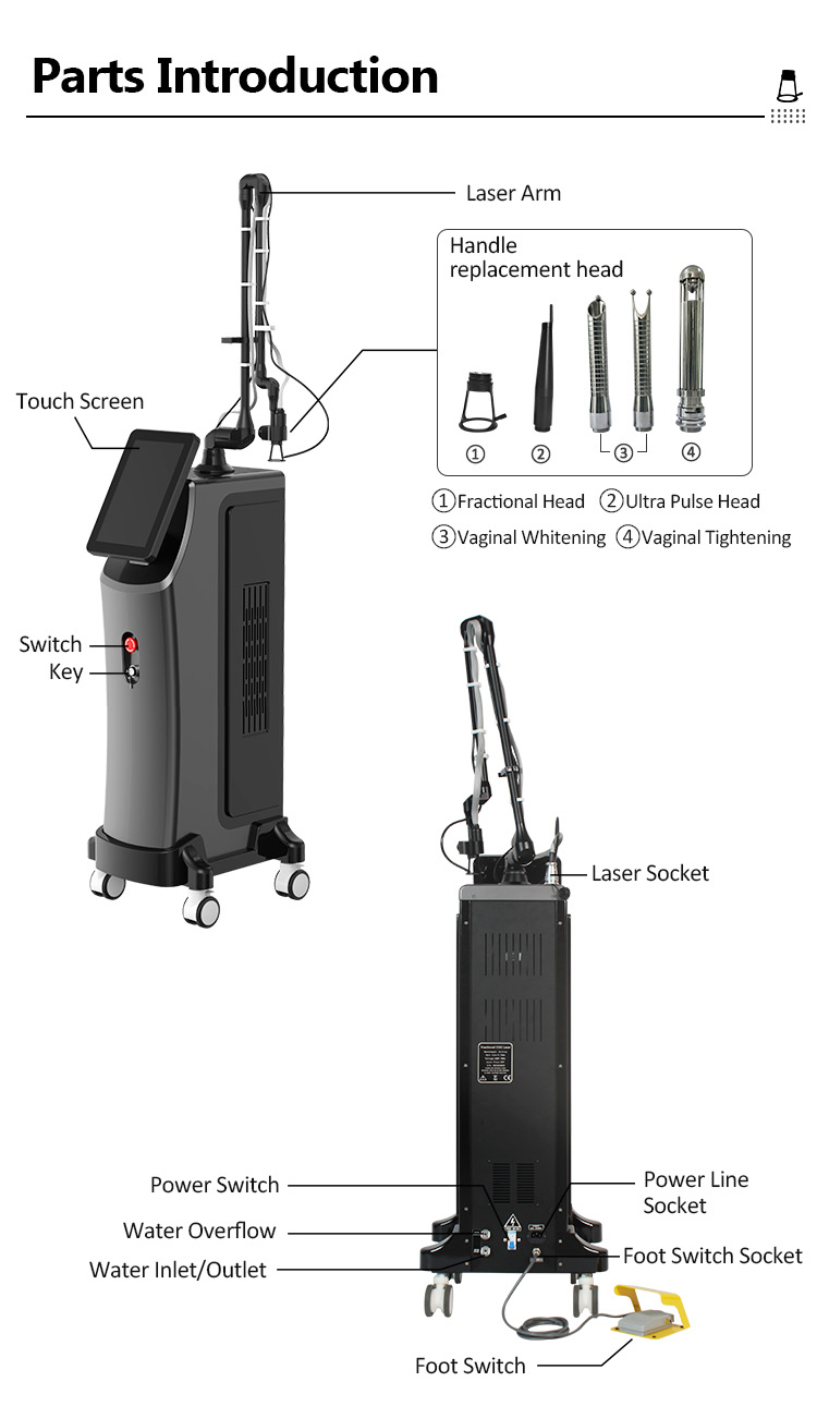Medical CE Approved 40 W Fractional CO2 Stretch Mark Removal Medical Fractional CO2 Laser