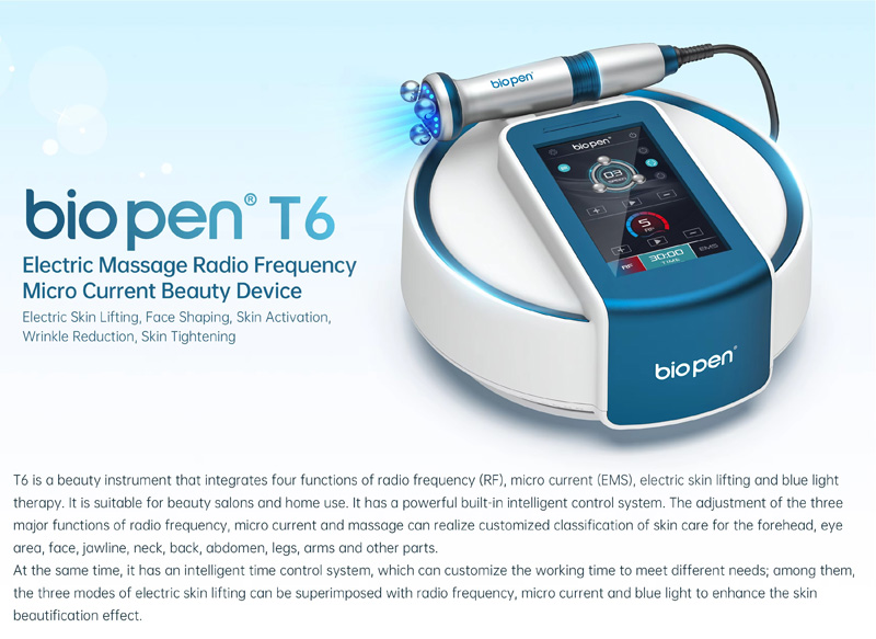 AU-T6 Desktop Microcurrent Face Lift Skin Rejuvenation Bio Pen Device with Deeper Treatment Results