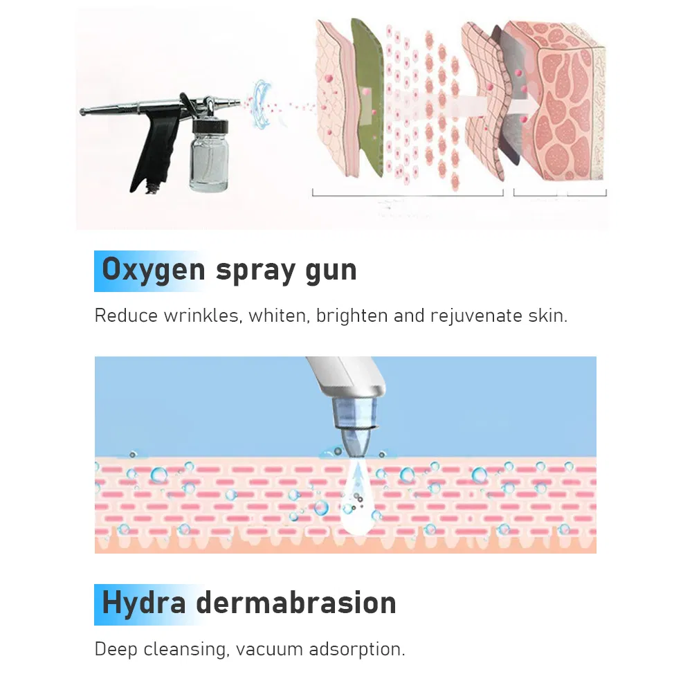 11 in 1 Wrinkle Remover Oxygen Hydro Diamond Microdermabrasion Hydra Water Aqua Crystal Micro Dermabrasion Peeling Facial Machine for Skin Peeling