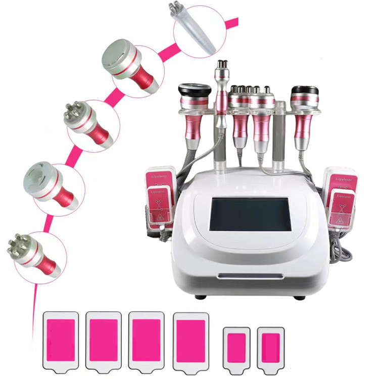 Portable 6 in 1 40K Cavitation RF Vacuum Body Contouring Slimming Machine for Weight Loss