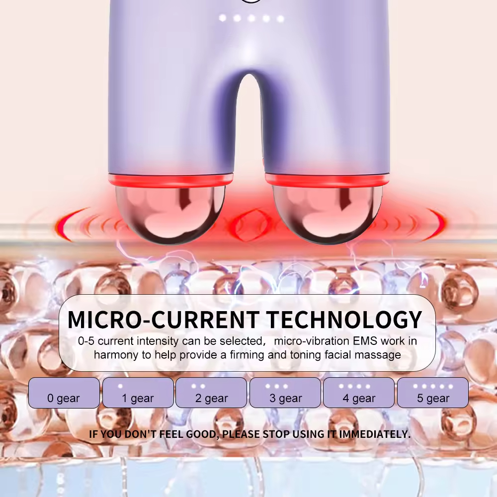 New Beauty Device Face Lift up Skin Tighten Firming Heated Microcurrent Mini Facial Skin Toning Device