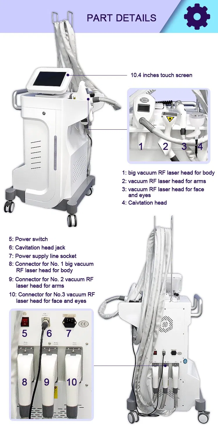 Vela Body Shape Beauty Machine Vacuum RF Roller Body Contouring Cavitation Lipo Melt Slimming Physiotherapy Equipment